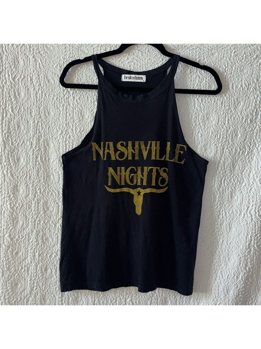 Brokedown "Nashville Nights" Graphic Racerback Tank Top